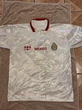 Mexico Jersey Aba Sport Mens Large White Gray Aztec Face Print Retro Replica