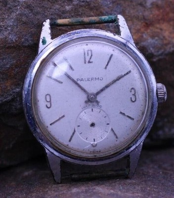 PALERMO SWISS MEN'S WRIST WATCH CAL. FF 70 32mm 16.5mm LUG FOR REPAIR (BC)