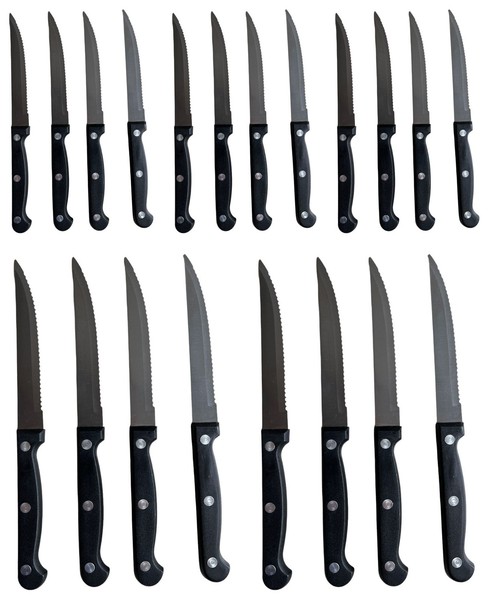 20X Steakmesser 22,5Cm, Edelstahl, Grillmesser, Pizzamesser, Tomatenmesser-image