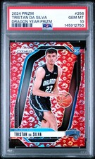 Tristan Da Silva 2024-25 Panini Prizm #256 Dragon Year Prizm /88 (RC) PSA 10