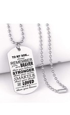 To My Son Dog Tag Pendant Necklace Inspiratio...