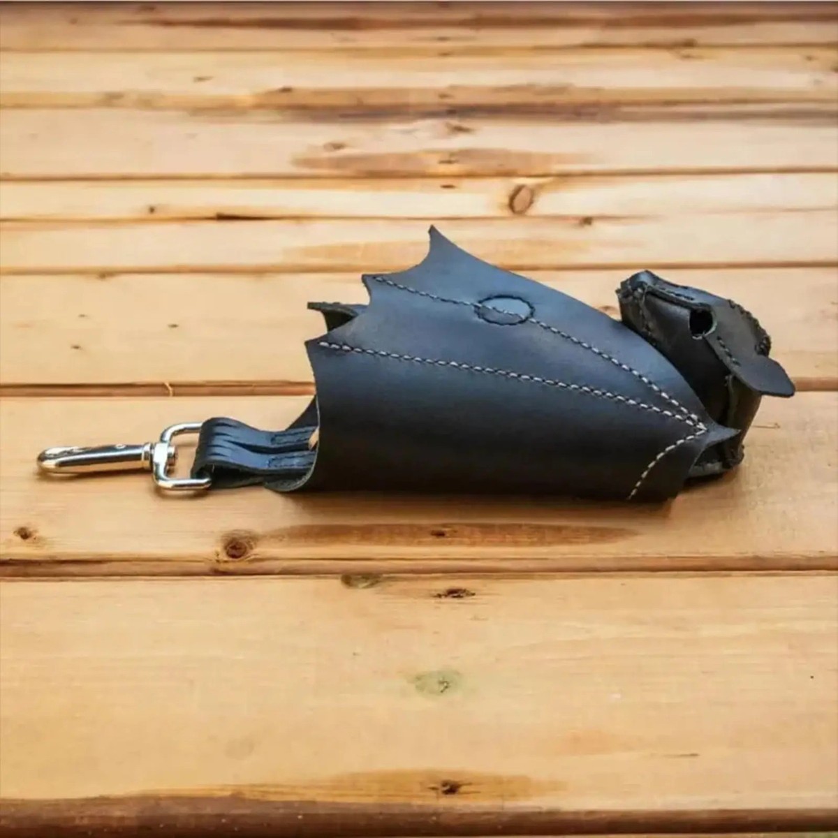 Gothic,midevil Black Faux Leather Bat Coin,keys,pouch, beltloop