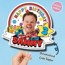 Mr Tumble cake topper - personalised  kids spotty birthday cake decoration