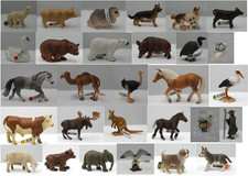 Schleich Tiere-Figuren-mit Fähnchen-Auswahl: Pferd,Voge, Bär, Hund ...