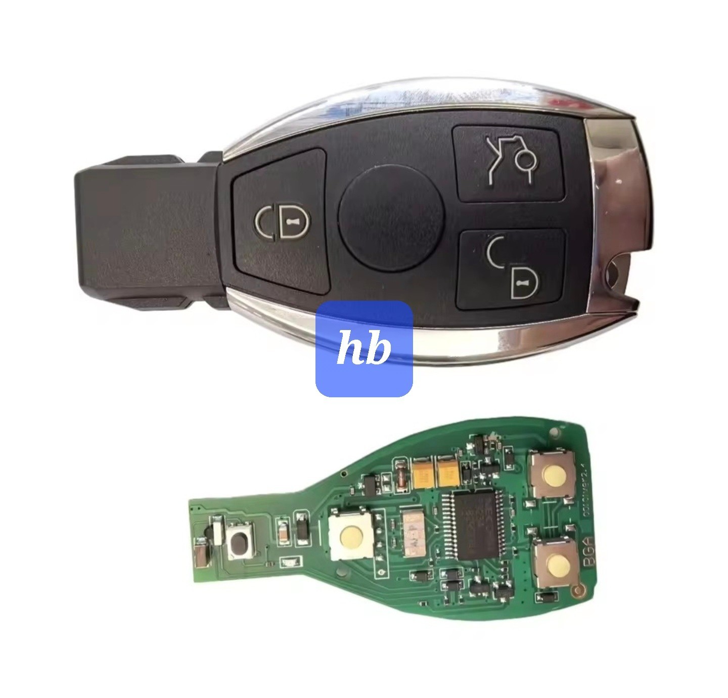Clés Mercedes avec électronique télécommande de remplacement à 3 boutons pour Classe C