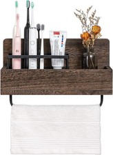 Wall Mounted Toothbrush Holder Wooden Electric Toothbrush Organizer Multif