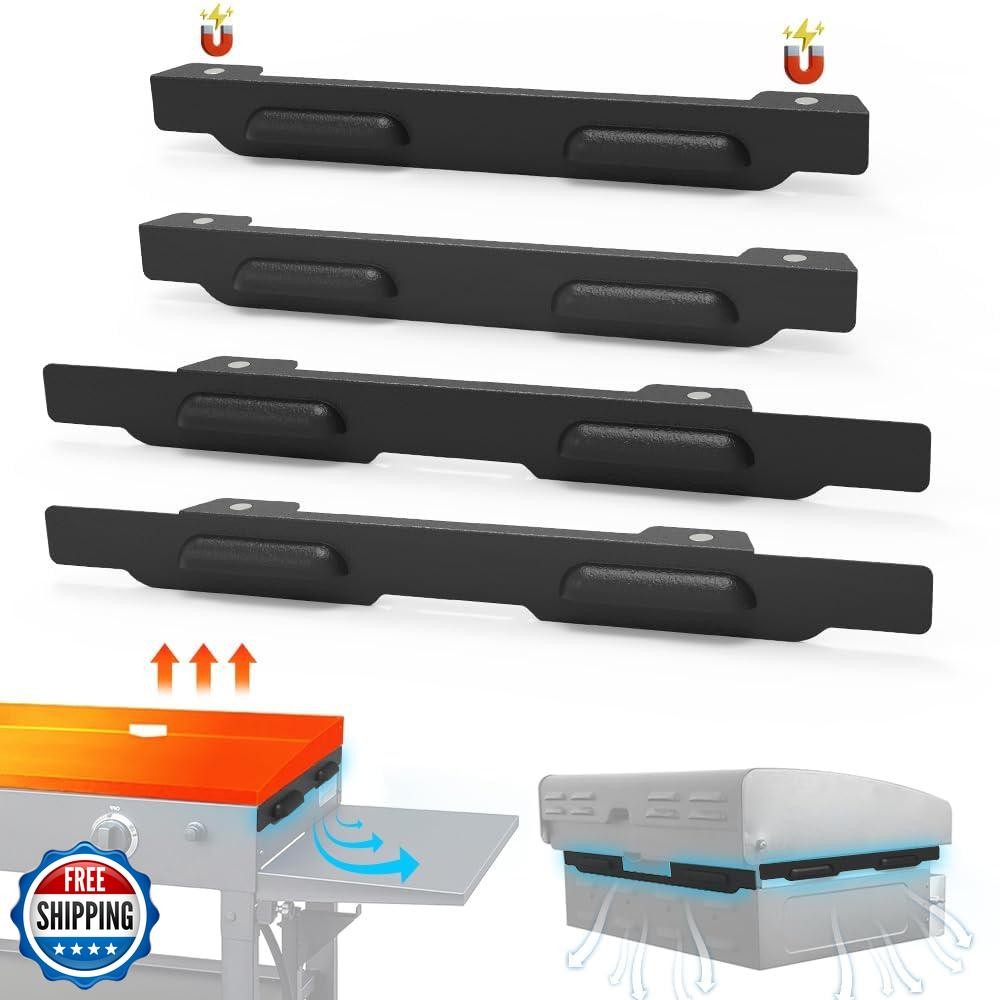 Black 28 Inch Magnetic Wind Guards for Blackstone Griddle Wind Screens