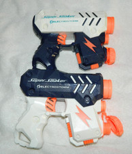 NERF Super Soaker LOT 2x Electrostorm MISSING 1X BATTERY COVER