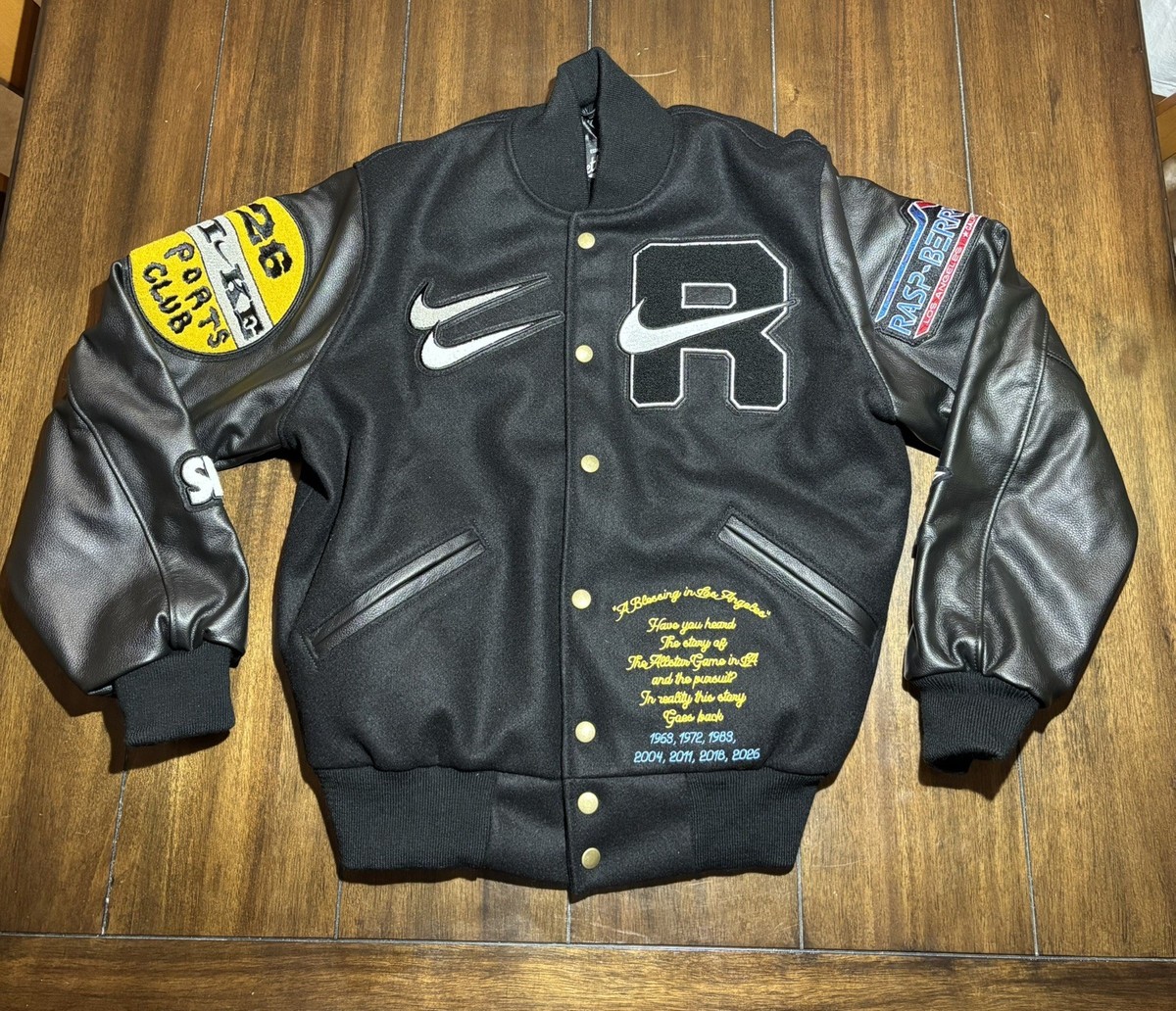 Nike x Gv Gallery Raspberry Hills Black Varsity Jacket - XS - ALL