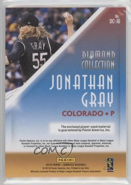 2018 Panini Donruss Diamond Collection Jon Gray Jonathan Gray #DC-JG - Image 2 of 2