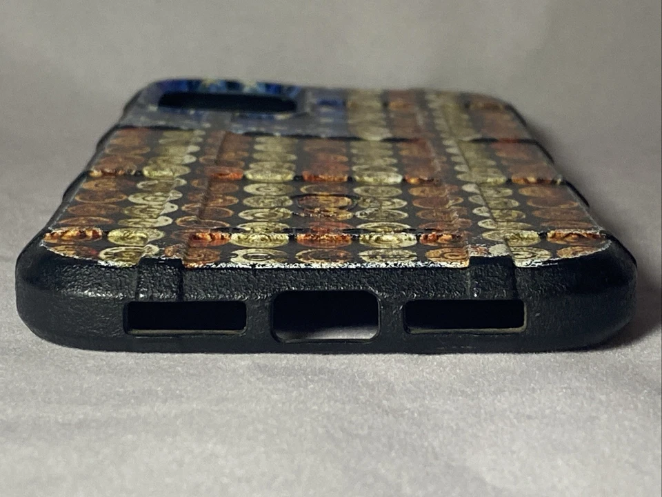 Capa protetora resistente à prova de choque para iPhone 11 balas design bandeira americana - Imagem 3 de 4