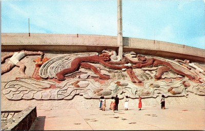 Mural in Relief by Diego Rivera Olympic Stadium University of Mexico c 1940s PC