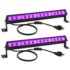 38W LED Black Light Bar 2 Pack with Plug Switch for Glow Party Halloween