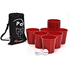 Yard Pong Giant Pong Game Set w/ Carry Bag Outdoor & Backyard Game for Family