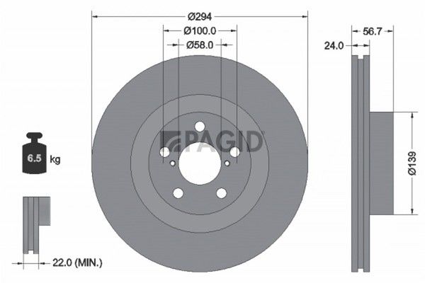 2X Pagid Bremsscheibe 54395N FüR Toyota Gt 86 Gr ZN8 ZN6AC_ ZN6BC_ ZN6K ZN8BKE8-image