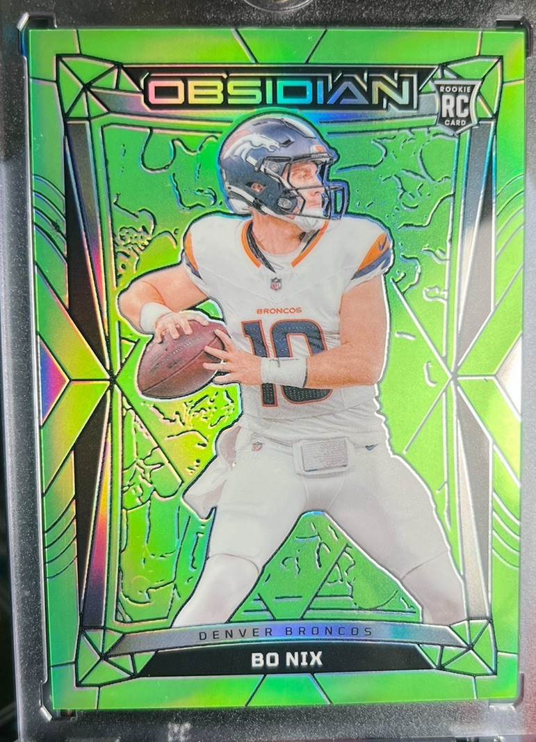 2024 Panini Obsidian - Bo Nix #56 Green /5 (RC) Extremely Rare Base Variation