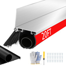20FT Universal Garage Door Seals Kit  Heavy Duty EPDM U O Bottom Rubber