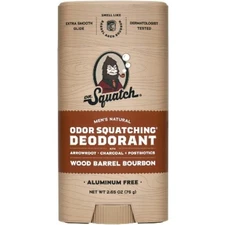 DR. SQUATCH Men's Natural Solid Deodorant, Wood Barrel Bourbon, 2.65oz