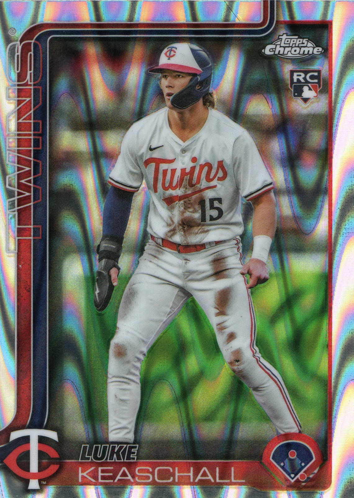 2025 Topps Chrome Update Luke Keaschall #USC106 RC RayWave Refractor Twins