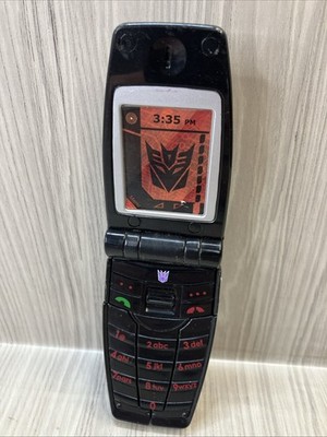 Transformers Movie 2007 Real Gear Robots Complete Black Flip Phone