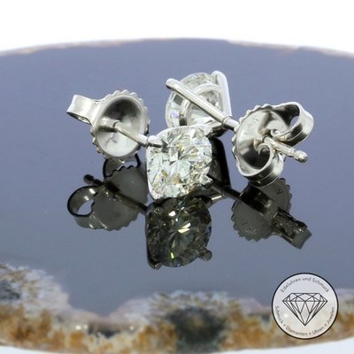 Wert 15.000,- Edle Solitär Brillant Ohrstecker 2,20 Carat 585 Gold T0383 xxyy