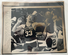 Larry Bird HOF Boston Celtics Original 1985 AP Laser Photo vs Golden State