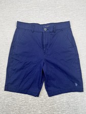 U.S. Polo Assn. Boys Chino Shorts Khaki Tan Twill Flat Front Size 18