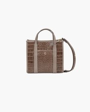 Eric Javits Taupe Toto Leather Crossbody Bag Summer Fall Fashion Purse