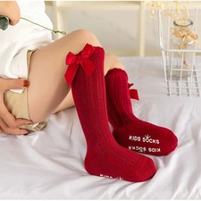 Baby Socks Girl Spring/summer Mesh Large Bow Long Sock Baby Girl Anti-slip Baby