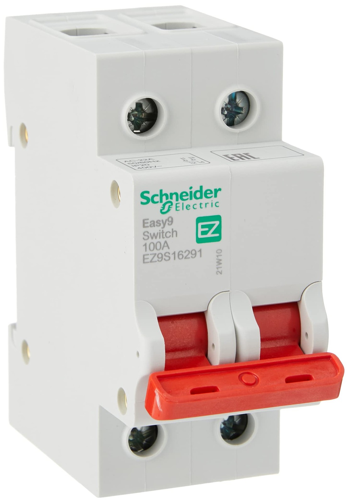 Schneider Electric EZ9S16291 Easy9, Isolator Switch Disconnector 100A, White