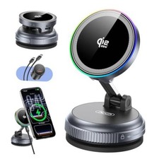Qi2.2 Magnetic Car Mount Charger,25W Fast Wireless Charging Stand with RGB