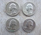 Lot 4 Washington Silver Quarters  $1.00 Face Value 90% Silver