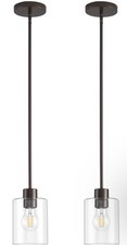 Oil Rubbed Bronze Pendant Lights Kitchen Island - Clear Glass Pendant Light F...