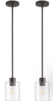 Oil Rubbed Bronze Pendant Lights Kitchen Island - Clear Glass Pendant Light F...