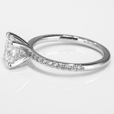 F/I1 Round Cut Diamond Engagement Ring 0.77 CT 14K White Gold Beautiful