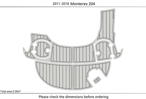 2011-2018 Monterey 204 FS SP Anti-slip Custom EVA  teak marine deck flooring - Bild 5 von 11