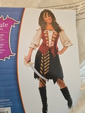 Pirate Costume Women's Size XL W Headband And Eye Patch