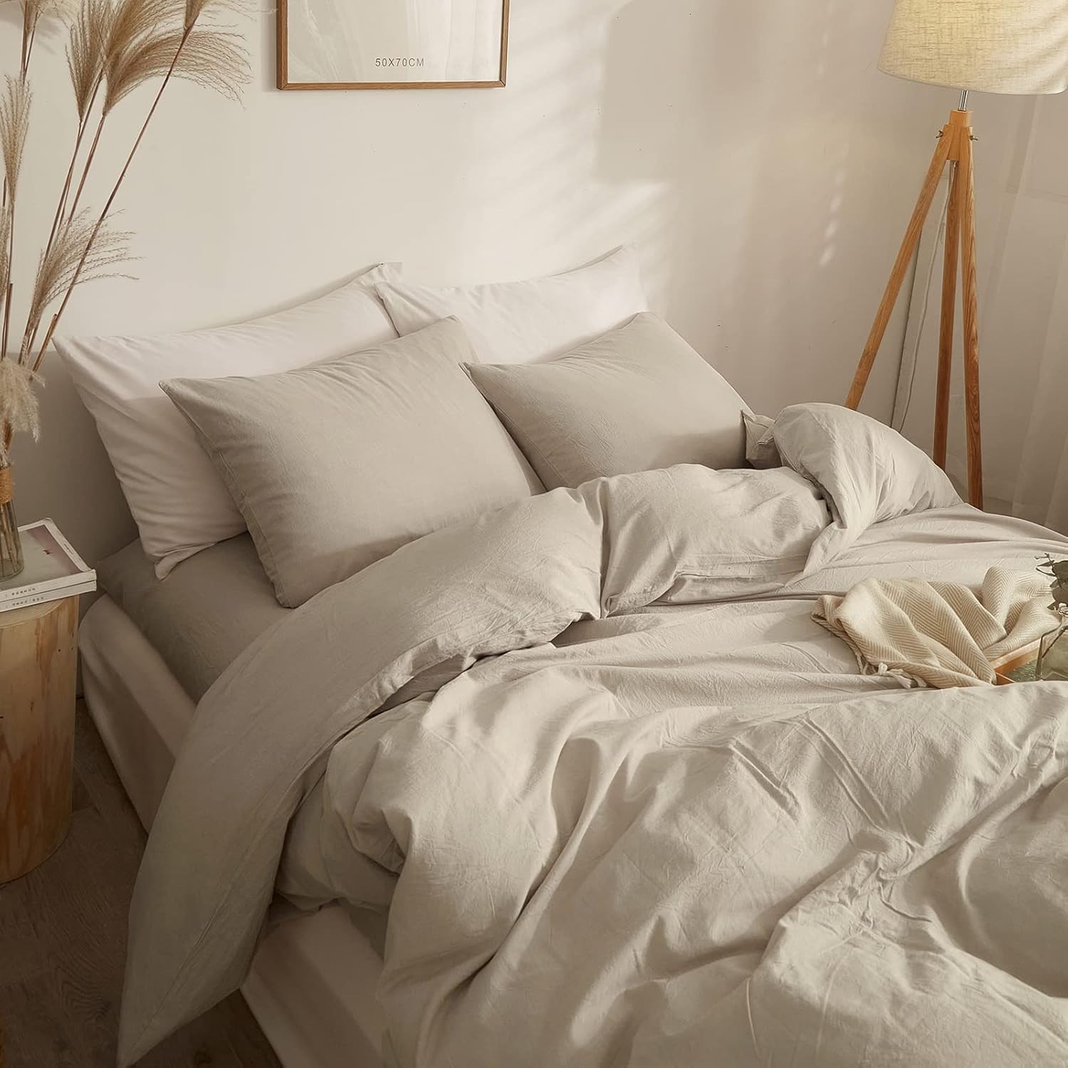 100 %  Natural Cotton Comforter Cover with buttons in king Queen and other size.