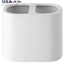 Ceramic Toothbrush Holder Elegant Bathroom Decor 2 Openings Countertop Organizer