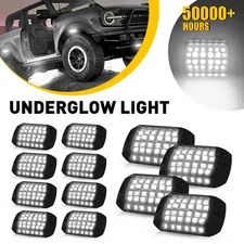 12X LED Rock Underbody White Light Pods Glow Lamp SUV Offroad Pickup UTV Truck V