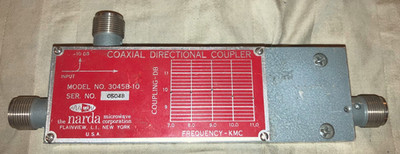 Narda 3045B-10 Coaxial Directional Coupler 7.0 - 11.0 GHz w/ Female N Connectors