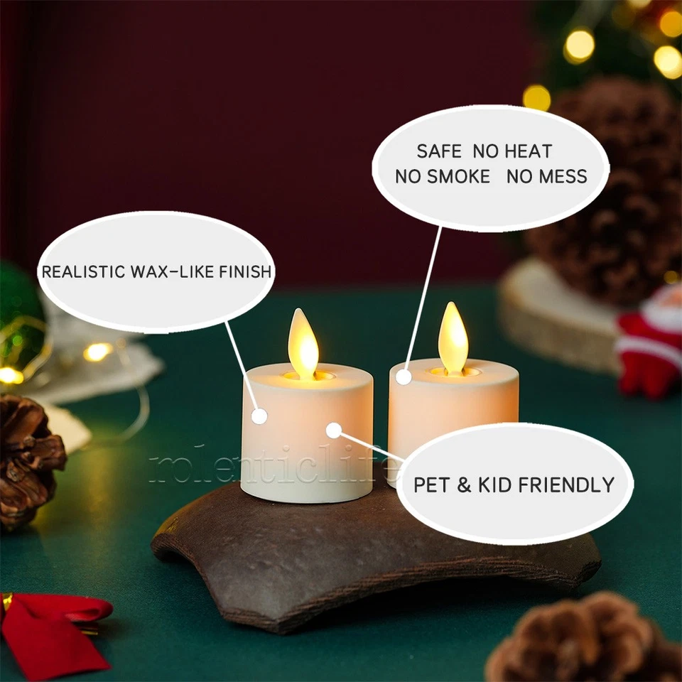 Luminara Parpadeo Móvil Luces LED de Té con Temporizador para Boda Juego de 2 4 6 8 Foto 2 de 4