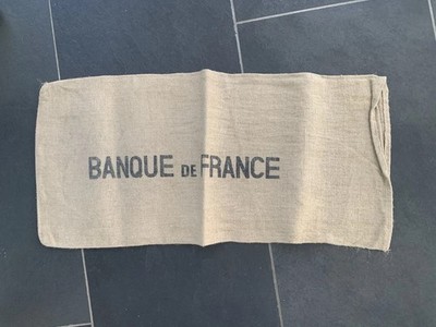 1 Stück orig. Banque de France Geldsack Münzsack 26x55 cm Geschenk, Deko Kissen