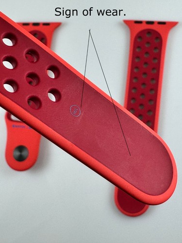 Original Apple watch Nike Sport Band 45mm 44mm 46MM 49MM Bright Crimson/Gym Red - Zdjęcie 12 z 22