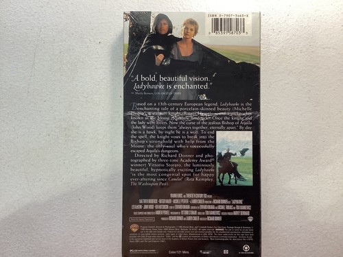 Ladyhawke VHS Sealed Watermarked PG-13 Mathew Broderick Michelle Pfiefer 1985 - Picture 2 of 4