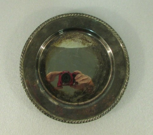 Silver Plate On Copper Dinner Plate w/ Mirror Face 11" to Outer Rim 7.5" Inside - Picture 2 of 6