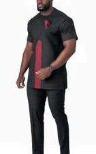 senator shirt and pants|africans men clothing |kaftan men shirt and down, black 