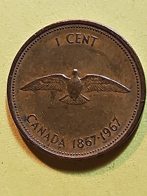 1867-1967 Canadian Memorial One Cent Piece (QUEEN ELIZABETH