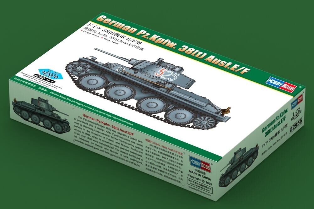 Hobby Boss 82956 German PzKpfw 38(t) Ausf.E/F in 1:72 Bausatz Neu + OVP