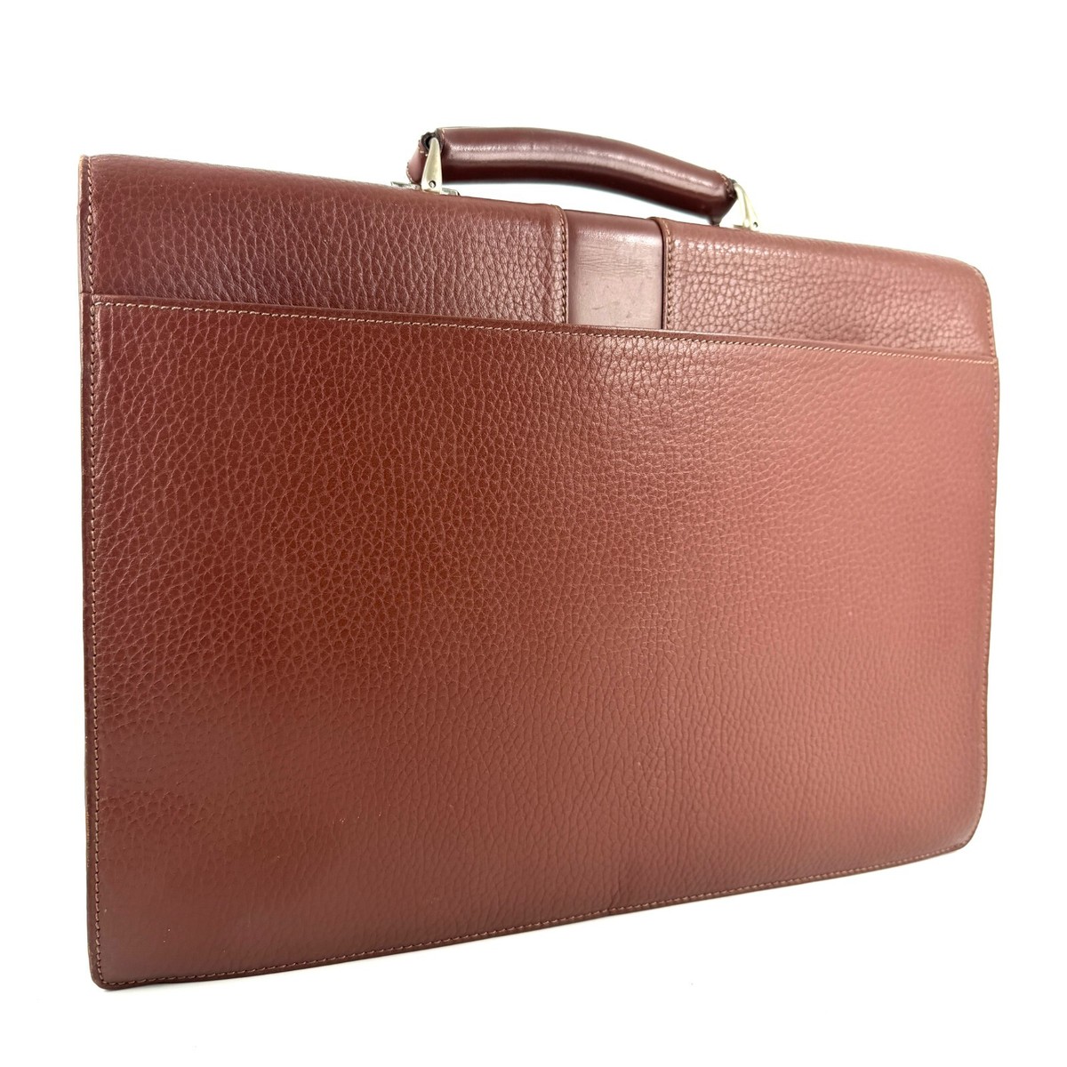 Burberrys Briefcase Business Bag Leather Nova Check Brown